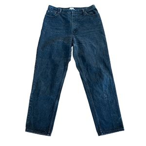 LL Bean Relaxed Original Fit Black Mom Jeans Size 18 TALL